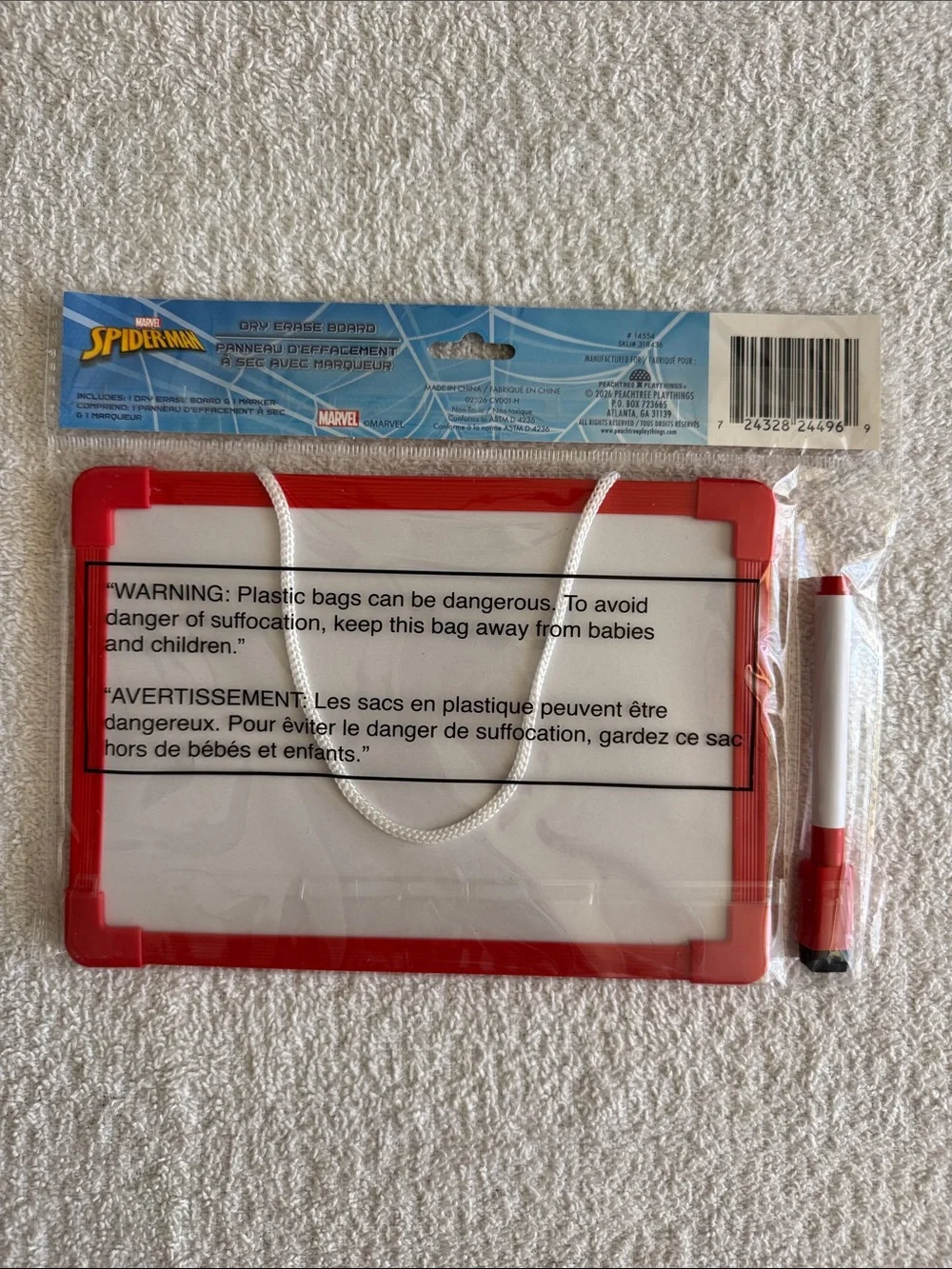 Marvel Spider-Man Red Dry Erase Drawing Board with Marker